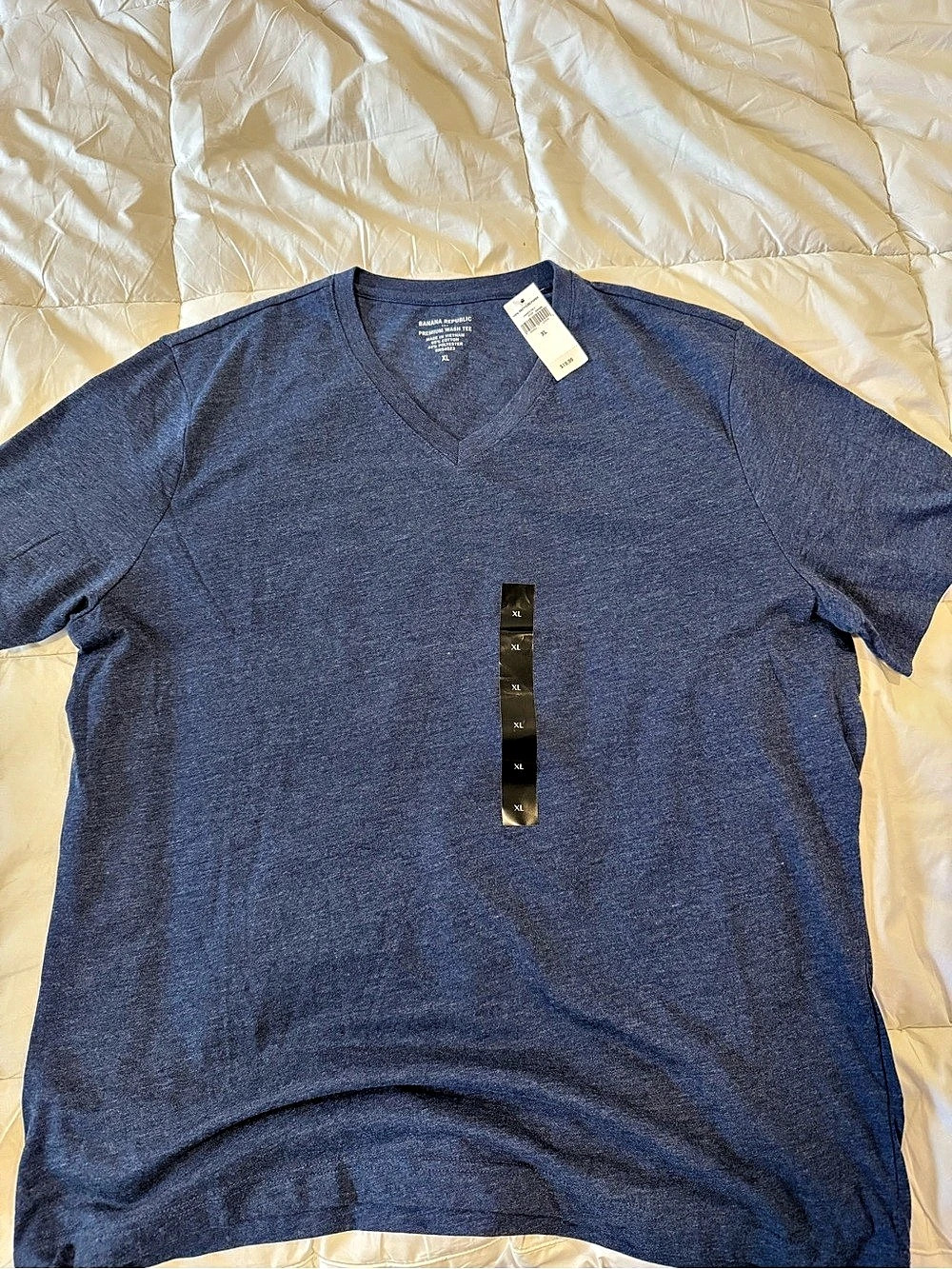 Vintage Banana Republic Premium Wash V-Neck Tee Blue XL
